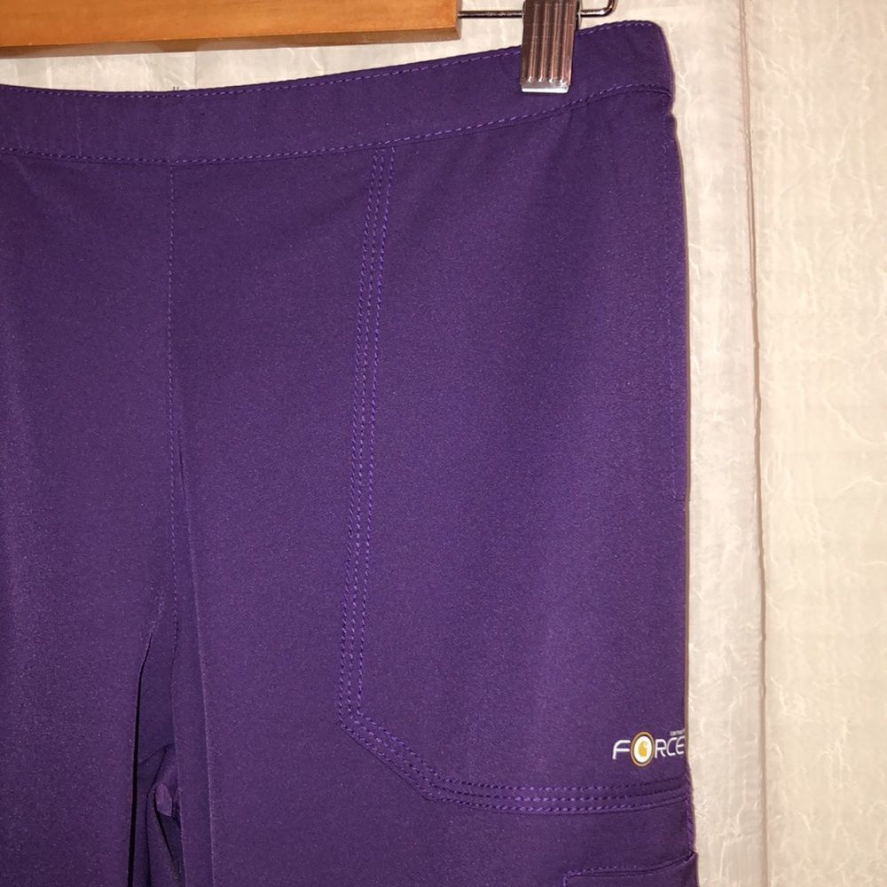 carhartt SP Force Purple Scrub Pants with Six Pockets Gold Drawstrings - Picture 6 of 14